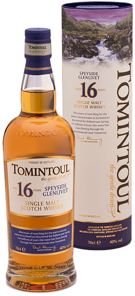 Виски Tomintoul Speyside Glenlivet Single Malt Scotch Whisky 16 YO (gift box), 0.7 л