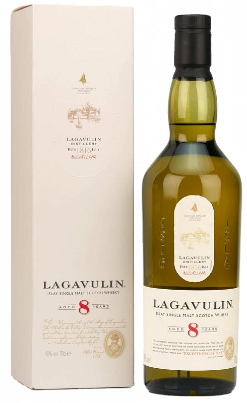 Лагавулин Айла Сингл Молт 8 Лет солодовый виски в подарочной упаковке 0.7 л