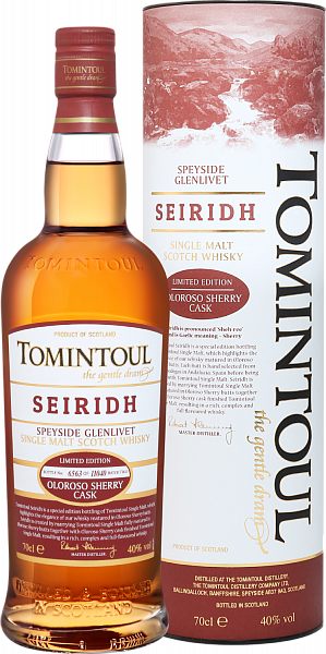Tomintoul Seiridh Speyside Glenlivet Oloroso Sherry Cask Single Malt Scotch Whisky (gift box), 0.7 л