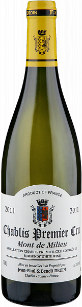 Вино Mont de Milieu Chablis 1er Cru AOC Jean-Paul & Benoît Droin , 0.75 л