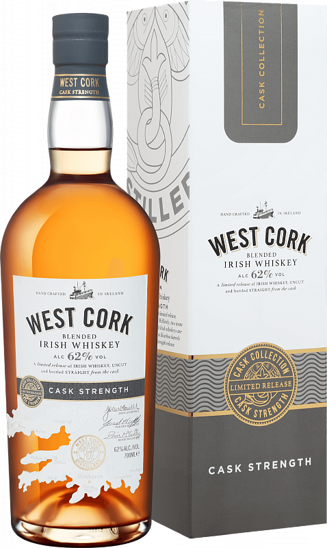 Вест Корк Каск Стренгс купажированный виски в подарочной упаковке 0.7 л